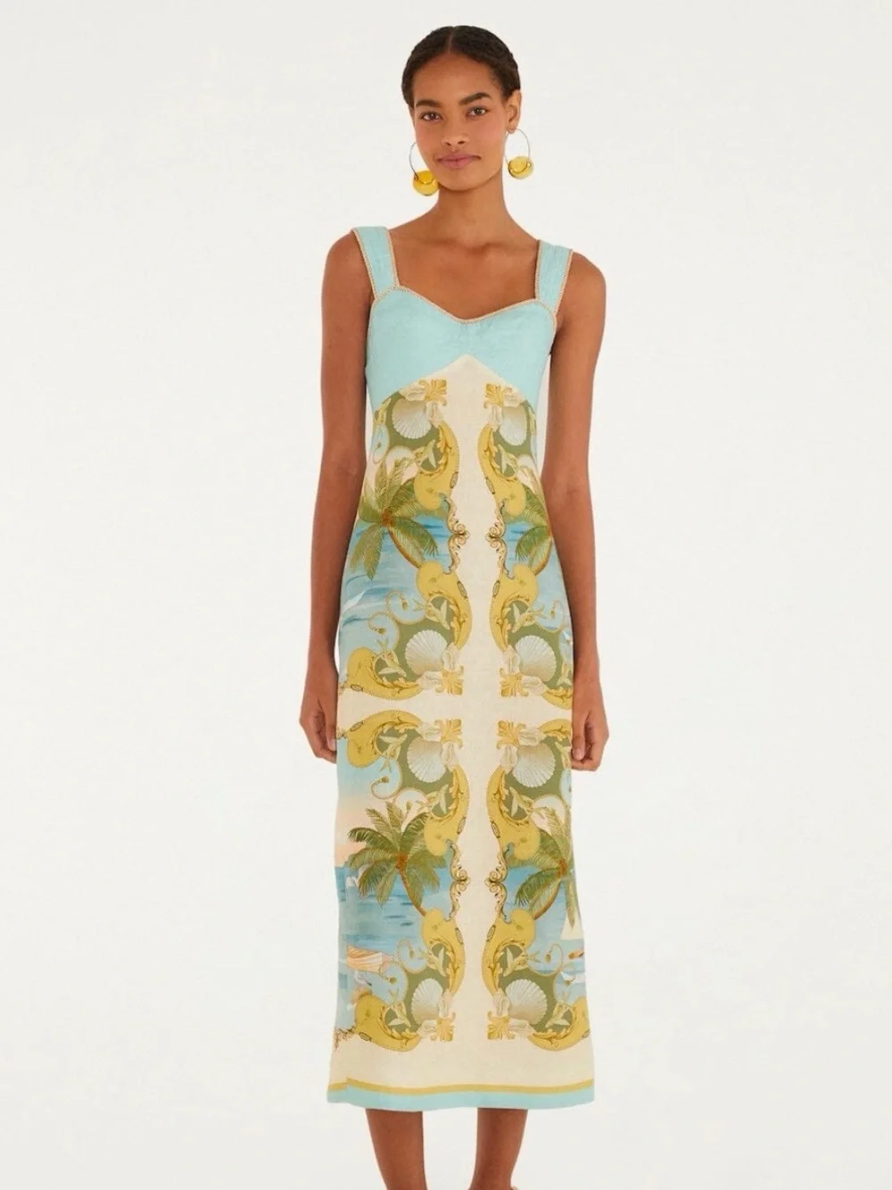 Farm Rio, NWT- Multicolored Royal Sea Maxi Dress - Picture 3 of 11